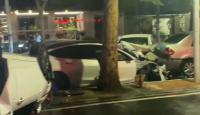河南鄭州一特斯拉沖撞多輛私家車，一被撞車司機：下車買水逃過一劫