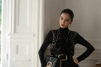 Angelababy黑裙造型亮相 宛如復古名伶
